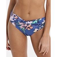 Exotic Floral Cross Band Pant - Navy