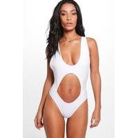 extreme cut out swimsuit white