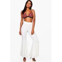 extreme wide leg crepe flares ivory