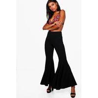 extreme wide leg crepe flares black