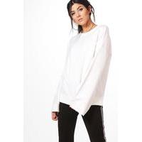 Extreme Oversized Drop Arm Sweater - white