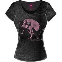 Extra Small Black Ladies Pink Floyd Animals Pig T-shirt