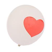 Extra Large White Size Thick Heart Round Balloons--Set of 24