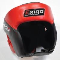 exigo boxing pro open face head guard redblack sm