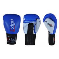 exigo boxing amateur leather contest gloves blue 10oz