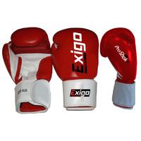 Exigo Boxing Club Pro Leather Sparring Gloves - Red, 12oz