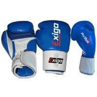 exigo boxing club pro leather sparring gloves blue 12oz