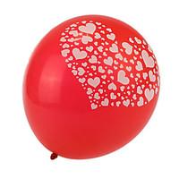 Extra Large Size Red Thick Heart Broken Round Balloons--Set of 24
