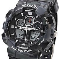 EXPONI 3169 Men\'s Fashion Sports Waterproof Shockproof LED Quartz Digital Military Watch