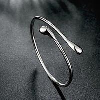 Exquisite S925 Silver Drop Cuff Bangle Bracelet Jewelry for Wedding Party Women Christmas Gifts