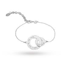 Exclusive - Message by Merci Maman Moon and Back Silver Bracelet
