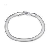 exquisite simple fine s925 silver 6mm chain charm bracelet for wedding ...