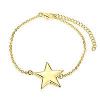 Exquisite Yellow Gold Plated Five-Pointed Star Chain Link Bracelets Jewellery for Women Accessiories