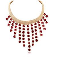 Exaggerated Tassel Rhinestone Necklaces Statement Jewelry USA Long Choker Pendant Sweater Chain Necklace
