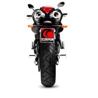 EYA84TEM - Scorpion Factory Satin Titanium Round Exhaust - Yamaha FZS 600 Fazer / FZ6 07-Current