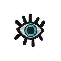 eye with lashes iron on woven patch