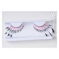 Eyelashes Color Base & Black Tip With3 Feathers Accessory For 70s Fancy Dress