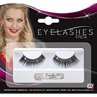 Eyelashes Black With Holographic Glitter Accessory For 70s Fancy Dress
