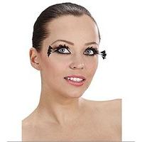 Eyelashes Black With3 Feathers On The Sides Accessory For 70s Fancy Dress