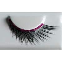 eye lash set crossed black pink strap