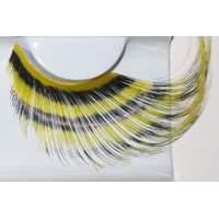 Eye Lash Set Feather Yellow & Black Hori
