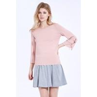 eyelet tie cuff jumper