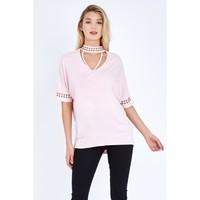 EYELET CHOKER TOP