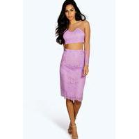 Eyelash Lace Mini Skirt - lilac