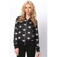 Eye Print Zip Front Jacket