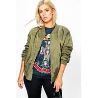 eyelet and lace up bomber jacket khaki