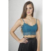 eyelash lace bralet in turquoise