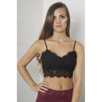 Eyelash Lace Bralet in Black