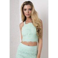 eyelash racer style crop in mint green