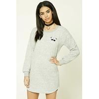 Eyelash Patch Sweatshirt Dress