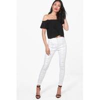 Eyelet Skinny Jeans - white