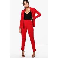 Eyelet Tie Side Tailored Trouser - red