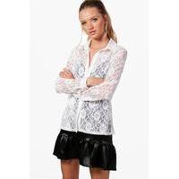 Eyelash Lace Shirt - white