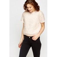 Eyelash Light Pink Crop Top