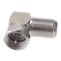 f male plug to f female jack right angle adapter nickel 90 degree coax ...