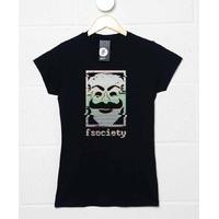 f society logo inspired by mr robot womens t shirt