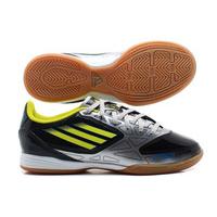 F10 Indoor Kids Football Trainers Black/Lime/Metalic Silver