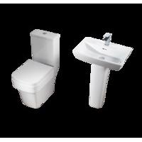 F60 Moderno Full Pedestal Basin and Toilet Suite