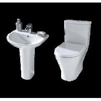 F60 Milano Full Pedestal Basin and Toilet Suite
