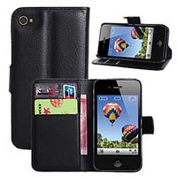 Fashion Wallet Case Flip Leather Case Cover Stand With Card Holder for iPhone 4 4s (Assorted Colors)