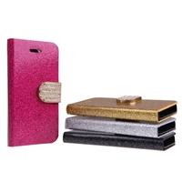 Fashion Wallet Case Flip Leather Stand Cover with Card Holder for iPhone 5S 5C 5 Golden