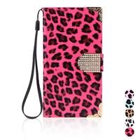 Fashion Wallet Leopard Case Flip Leather Cover with Card Holder/Strap for Samsung Galaxy S5 i9600 Rose