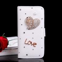 Fashion Flip PU Leather Bling Flower Wallet Protective Case Cover with Card Holder for iPhone 6 Plus