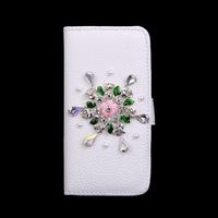 fashion flip pu leather bling flower wallet protective case cover with ...