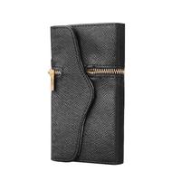 Fashion Unique Zipper Flip PU Leather Wallet Protective Hard Case Cover with Card Holder String for Samsung Galaxy S6