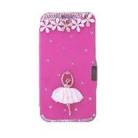 fashion flip pu leather bling rhinestone diamond protective case cover ...